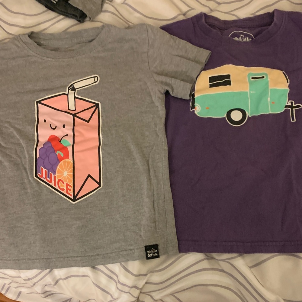 Whistle and Flute Juice Box and camper tees